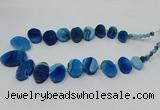 CTD2784 Top drilled 15*25mm - 25*40mm oval agate gemstone beads