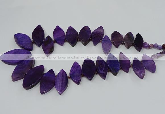 CTD2790 Top drilled 15*30mm - 25*45mm marquise agate gemstone beads