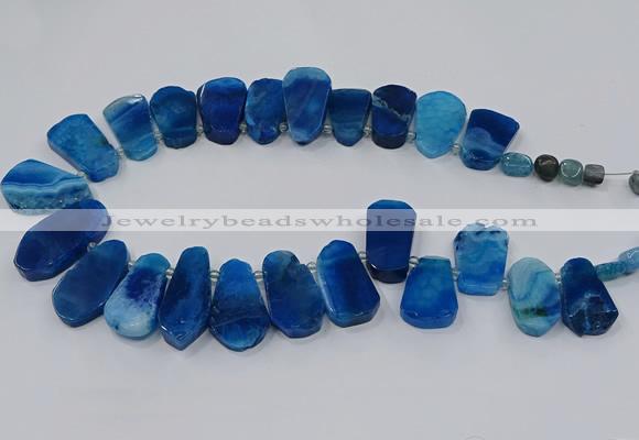 CTD2807 Top drilled 15*30mm - 20*40mm freeform agate gemstone beads