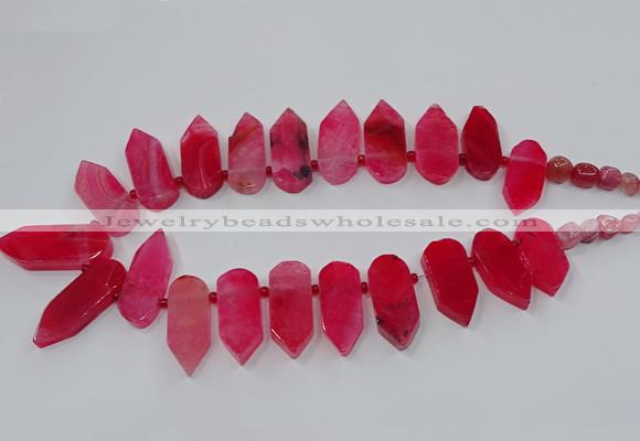 CTD2813 Top drilled 15*30mm - 15*45mm sticks agate gemstone beads