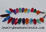 CTD2816 Top drilled 15*30mm - 15*45mm sticks agate gemstone beads