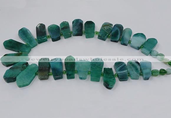 CTD2823 Top drilled 15*30mm - 18*45mm sticks agate gemstone beads