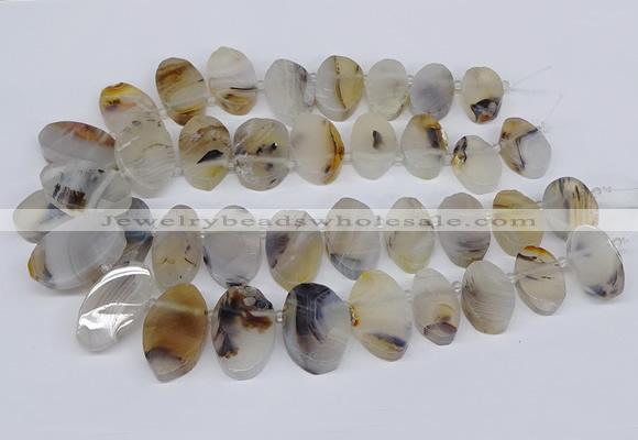 CTD2825 Top drilled 15*25mm - 25*35mm freeform Montana agate beads