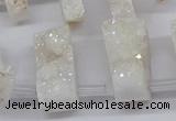 CTD2840 Top drilled 15*20mm - 18*40mm freeform plated druzy agate beads