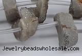 CTD2841 Top drilled 15*20mm - 18*40mm freeform plated druzy agate beads