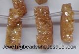 CTD2844 Top drilled 15*20mm - 18*40mm freeform plated druzy agate beads