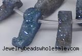 CTD2845 Top drilled 15*20mm - 18*40mm freeform plated druzy agate beads