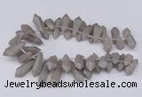 CTD2851 Top drilled 10*20mm - 15*50mm sticks plated quartz beads