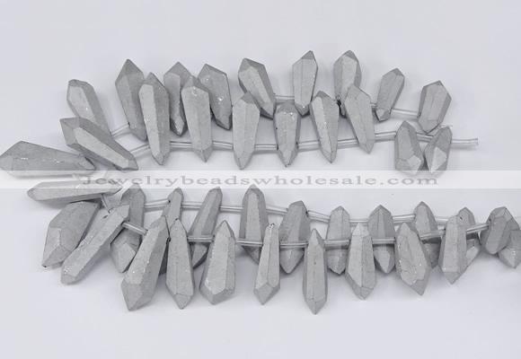 CTD2852 Top drilled 10*20mm - 15*50mm sticks plated quartz beads