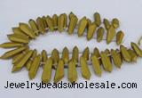 CTD2853 Top drilled 10*20mm - 15*50mm sticks plated quartz beads