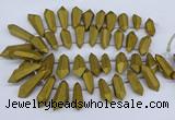 CTD2863 Top drilled 15*20mm - 22*50mm sticks plated quartz beads