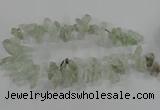 CTD2886 Top drilled 12*20mm - 15*35mm sticks green quartz beads