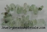 CTD2887 Top drilled 15*30mm - 18*40mm sticks green quartz beads