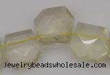 CTD310 Top drilled 15*18mm - 18*20mm faceted freeform lemon quartz beads