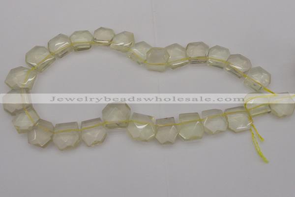 CTD310 Top drilled 15*18mm - 18*20mm faceted freeform lemon quartz beads