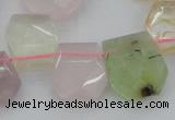 CTD317 15*18mm - 18*20mm faceted freeform multicolor quartz beads