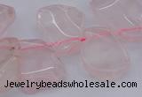 CTD320 Top drilled 15*20mm - 20*25mm freeform rose quartz beads