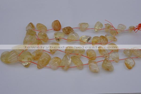 CTD323 Top drilled 15*20mm - 20*30mm freeform citrine beads