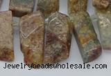 CTD3501 Top drilled 10*25mm - 10*45mm sticks ghost gemstone beads