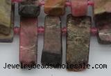 CTD3502 Top drilled 10*25mm - 10*45mm sticks rhodochrosite beads