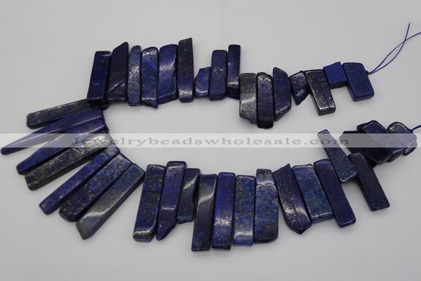 CTD352 Top drilled 10*28mm - 10*50mm wand lapis lazuli beads