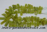 CTD3520 Top drilled 10*20mm - 12*40mm sticks Korean jade beads