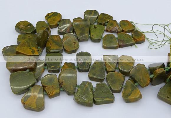 CTD3538 Top drilled 15*20mm - 25*30mm freeform ocean jasper beads