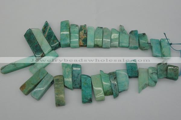 CTD355 Top drilled 10*28mm - 10*50mm wand Russian amazonite beads