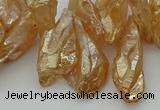 CTD3557 Top drilled 10*20mm - 12*30mm sticks plated quartz beads