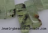 CTD357 Top drilled 10*25mm - 10*50mm wand green rutilated quartz beads