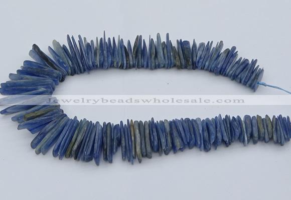 CTD3585 Top drilled 2*15mm - 5*40mm sticks blue kyanite beads