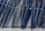 CTD3595 Top drilled 2*15mm - 5*40mm sticks blue kyanite beads