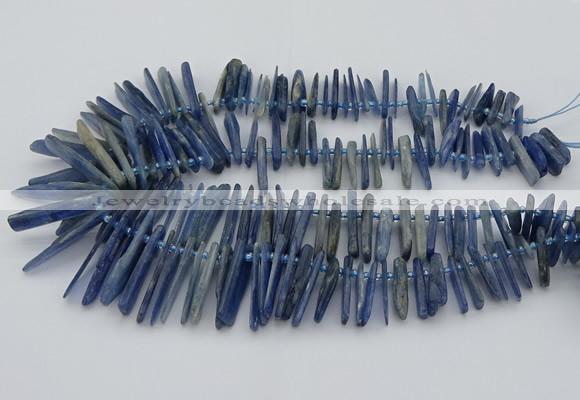 CTD3595 Top drilled 2*15mm - 5*40mm sticks blue kyanite beads