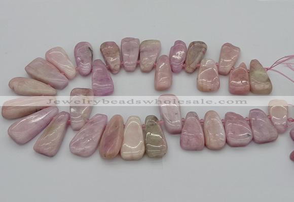 CTD3598 Top drilled 10*22mm - 15*45mm freeform kunzite gemstone beads