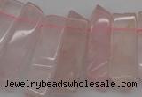 CTD361 Top drilled 10*28mm - 10*50mm wand rose quartz beads