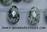 CTD3618 Top drilled 13*22mm briolette moss agate gemstone beads