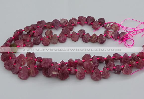 CTD3626 Top drilled 10*15mm - 15*20mm freeform pink tourmaline beads