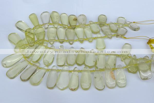 CTD3636 Top drilled 10*20mm - 15*45mm freeform lemon quartz beads