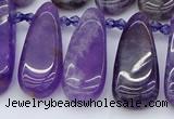 CTD3646 Top drilled 10*20mm - 15*45mm freeform matte amethyst beads