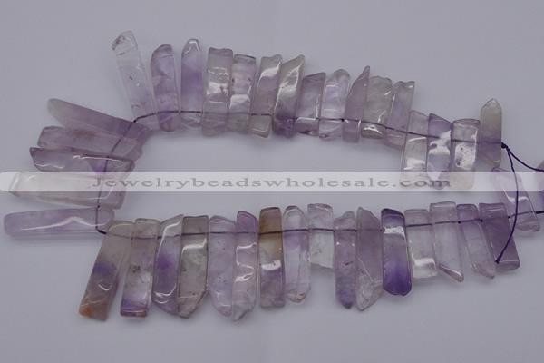 CTD366 Top drilled 10*25mm - 10*45mm wand amethyst beads