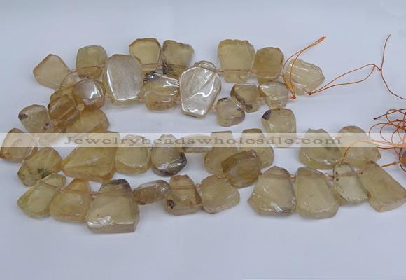 CTD3681 Top drilled 15*20mm - 25*30mm freeform plated white crystal beads