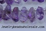 CTD3690 Top drilled 6*16mm - 10*25mm sticks amethyst beads