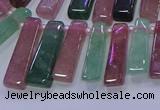 CTD3691 Top drilled 6*16mm - 8*40mm sticks mixed strawberry quartz beads