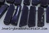 CTD3692 Top drilled 8*18mm - 10*40mm sticks black tourmaline beads