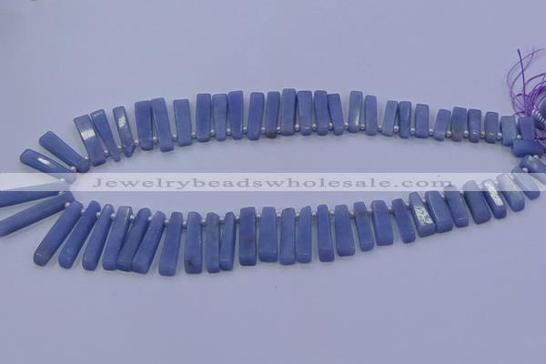 CTD3694 Top drilled 6*15mm - 8*35mm sticks blue angel skin gemstone beads