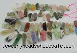 CTD3698 Top drilled 10*20mm - 12*40mm sticks mixed gemstone beads