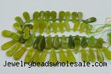 CTD3702 Top drilled 10*20mm - 15*45mm freeform Korean jade beads