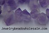 CTD3705 Top drilled 5*8mm - 15*20mm faceted nuggets amethyst beads