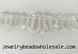 CTD3720 Top drilled 8*20mm - 10*50mm sticks white crystal beads