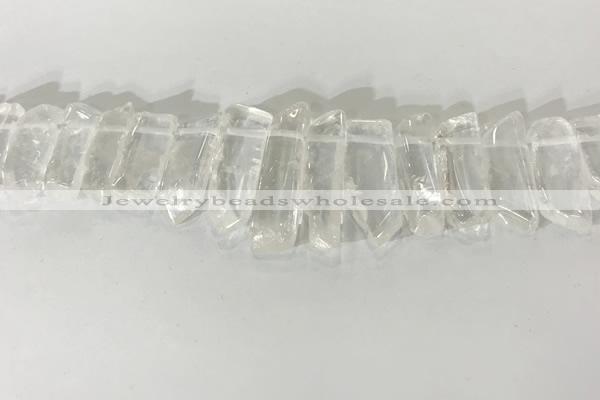 CTD3720 Top drilled 8*20mm - 10*50mm sticks white crystal beads